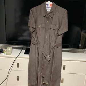 Lafayette 148 NY linen belted dress